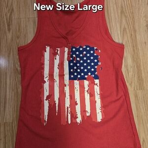 Red American Flag Women's Tank Top